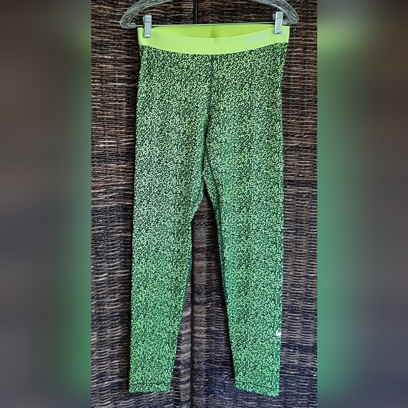 Nike Pro Dri Fit Stay Cool Ankle Tights Pants Mezzo Large Neon Workout Athletic - Picture 1 of 9